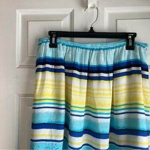 Tommy Hilfiger Pleated A-Line Skirt Blue and Yellow Sz 8
